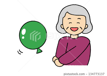 奶奶在玩氣球排球 134773137