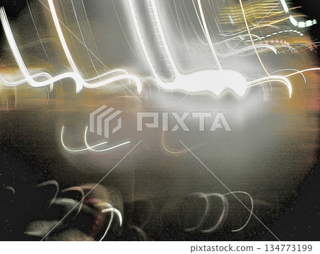 Fantastic abstract background material drawn by the trails of light 134773199