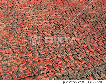 Old red cobble floor Old red cobble floor 134773206