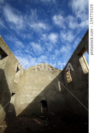 Abandoned House Under The Clouds in bodrum Turkey 134773329