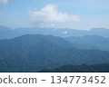 Vietnam Danang Misty mountains and lush forest view from Ba Na Hills near Da Nang Vietnam panoramic scenic landscape with clouds fog and tropical greenery. 134773452