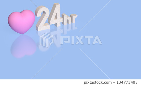 Twenty Four Hour Care and Love Service Concept 3d render. 134773495