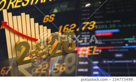 2026 Business Growth Strategy and Financial Performance Concept 3d render. 134773499