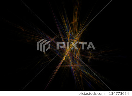 Crazy mystical coloured light effects. Incredible combinations of abstract light lines 134773624