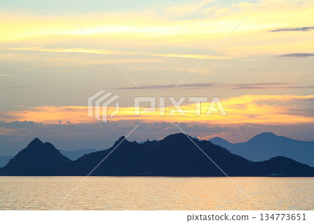 Seaside town of Turgutreis and spectacular sunsets Seaside town of Turgutreis and spectacular sunsets 134773651