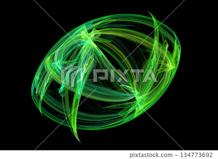 Crazy mystical coloured light effects. Incredible combinations of abstract light lines 134773692