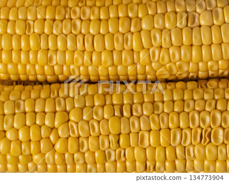 stack of corn cobs fresh stacked on light background stack of corn cobs fresh stacked on light background 134773904