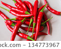 a bunch of hot red cayenne peppers 134773967