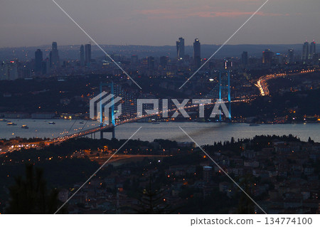 istanbul city view. Bosporus Bridge. istanbul city view. Bosporus Bridge. 134774100