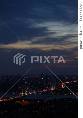 istanbul city view. Bosporus Bridge. 134774128