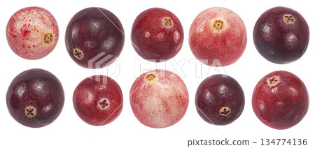Eco lingonberries isolated on white background with clipping path, full depth of field 134774136