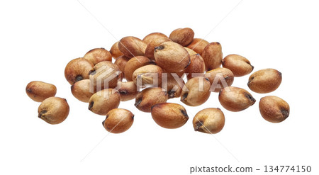 Pile of dried sorghum grains isolated on white background, full depth of field Pile of dried sorghum grains isolated on white background, full depth of field 134774150