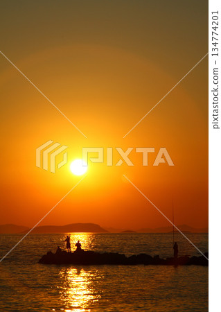 Seaside town of Turgutreis and spectacular sunsets Seaside town of Turgutreis and spectacular sunsets 134774201