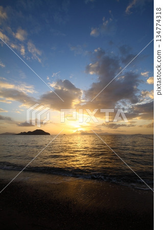 Seaside town of Turgutreis and spectacular sunsets Seaside town of Turgutreis and spectacular sunsets 134774318