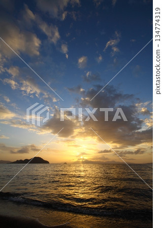 Seaside town of Turgutreis and spectacular sunsets Seaside town of Turgutreis and spectacular sunsets 134774319