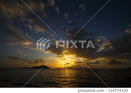 Seaside town of Turgutreis and spectacular sunsets Seaside town of Turgutreis and spectacular sunsets 134774320