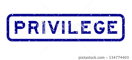 Grunge blue privilege word square rubber seal stamp on white background 134774403