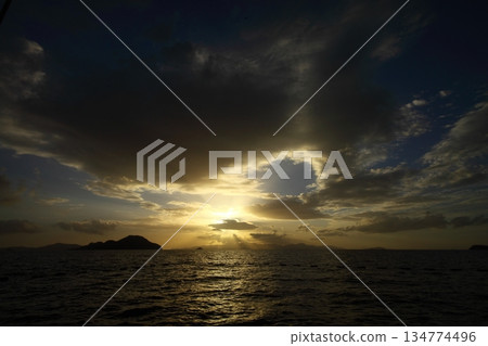 Seaside town of Turgutreis and spectacular sunsets 134774496