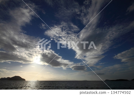 Seaside town of Turgutreis and spectacular sunsets Seaside town of Turgutreis and spectacular sunsets 134774502