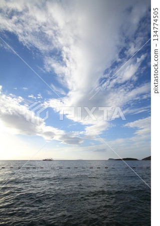 Seaside town of Turgutreis and spectacular sunsets 134774505