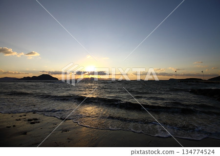 Seaside town of Turgutreis and spectacular sunsets 134774524
