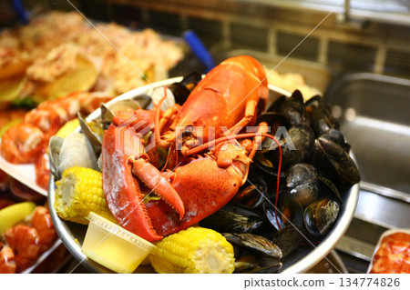 red fresh lobster as sea food 134774826