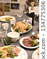 Christmas dishes lined up 134775306