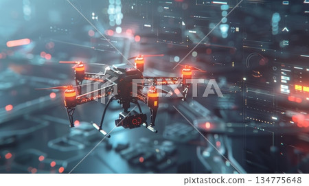 In a disasterstricken area drones equipped with 6G technology quickly assess damage and send information back to first responders aiding in rescue efforts and reducing human risk 134775648