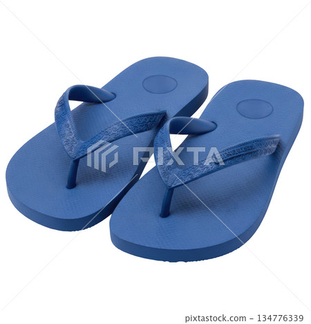 Blue Rubber Flip Flops for Summer Beach and Pool Wear, Comfortable Footwear for All Ages 134776339