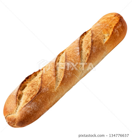 Appetizing fresh baked crusty french baguette bread from bakery 134776637