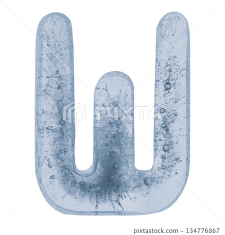 Letter W in ice 134776867