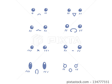 Illustrations of various facial expressions 134777331
