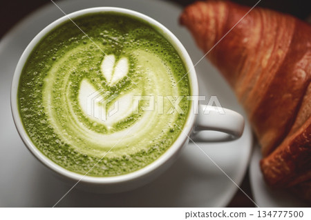 Cup of green tea matcha latte Cup of green tea matcha latte 134777500