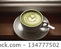 Cup of green tea matcha latte 134777502