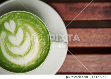 Cup of green tea matcha latte Cup of green tea matcha latte 134777519