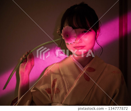 A young lady in kimono A young lady in kimono 134777872
