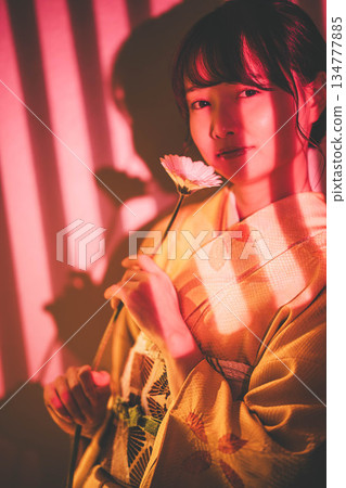 A young lady in kimono A young lady in kimono 134777885