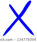 墨水畫的藍色十字代表著強烈的否認和決心。 134778304