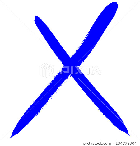 The blue cross drawn in ink represents a strong denial and determination. The blue cross drawn in ink represents a strong denial and determination. 134778304