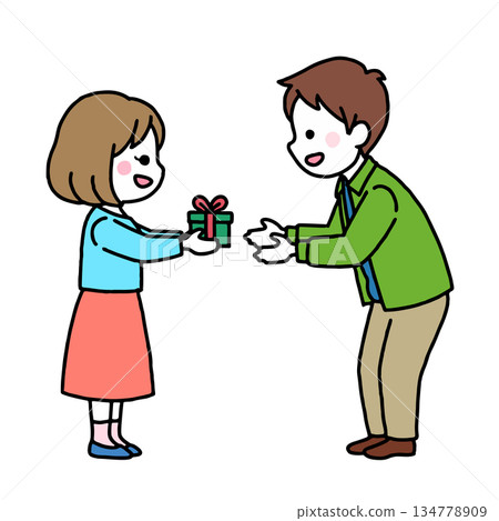 男人和女人交換禮物 134778909