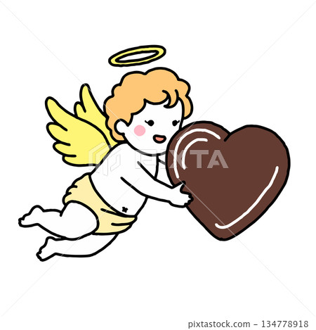 Angel with chocolate Angel with chocolate 134778918