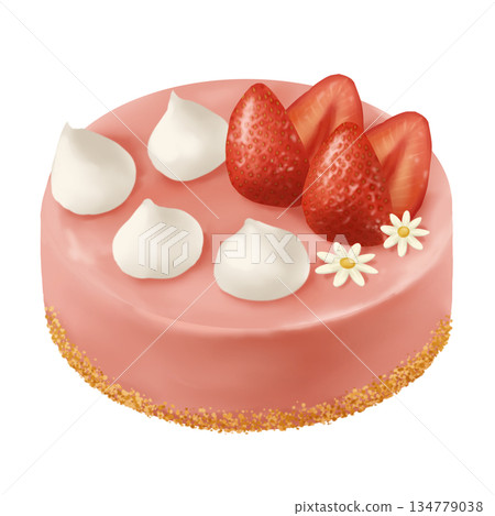 Stylish strawberry decorated cake Stylish strawberry decorated cake 134779038