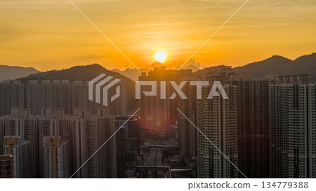 Sunset Over Tseung Kwan O Skyline and Bay Nov 10 2025 Sunset Over Tseung Kwan O Skyline and Bay Nov 10 2025 134779388