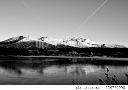 Lake Shirakaba in the snowy mountains Lake Shirakaba in the snowy mountains 134779998