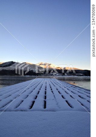 Lake Shirakaba in the snowy mountains Lake Shirakaba in the snowy mountains 134780069