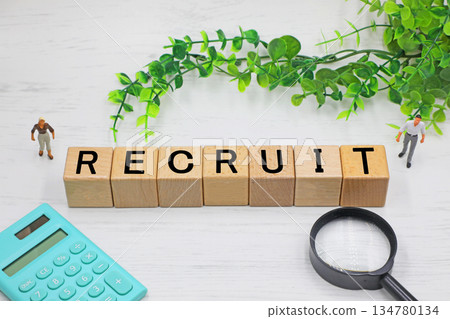 A block with the word "Recruit" written on it 134780134
