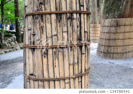 Ise Jingu Inner Shrine approach grounds bamboo wrapping-3 134780541