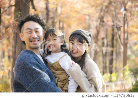 Image of family outings and leisure activities playing in a park with roadside trees in autumn and winter. Close-up of smiling upper body looking at camera Image of family outings and leisure activities playing in a park with roadside trees in autumn and winter. Close-up of smiling upper body looking at camera 134780632