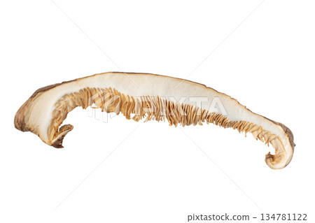 透明背景上的乾香菇（donko）切片（png） 134781122
