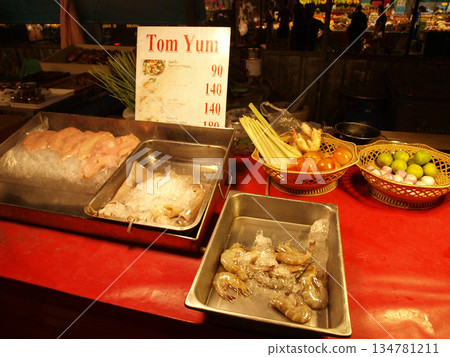 Tom yum food stall ingredients 134781211